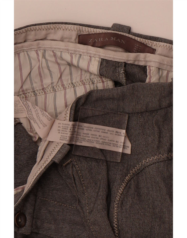 ZARA Pantalon chino de jogging pour homme EU 40 Medium W31 L28 Gris Polyester