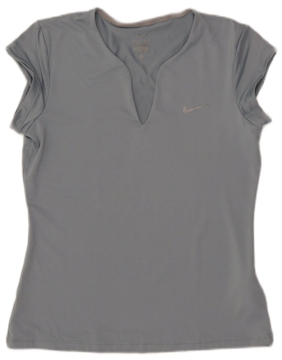 NIKE T-shirt Dri Fit pour femme UK 14 Large Bleu Polyester