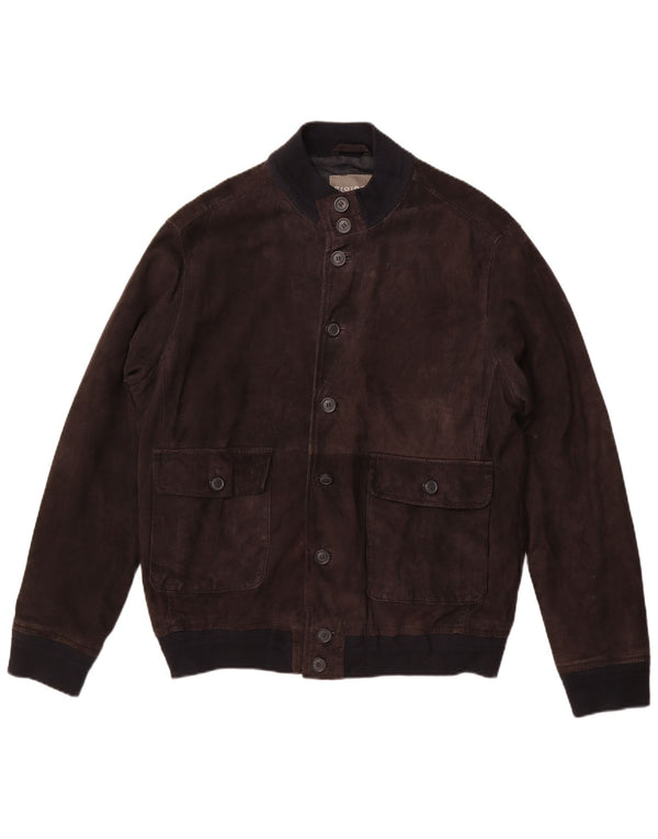 PROJECT CLASSICO Veste Bomber en Daim pour Homme UK 42 XL Cuir Marron