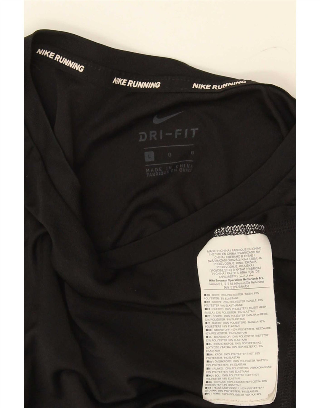 Nike Womens Dri Fit T-Shirt Top UK 16 Large Noir Polyester