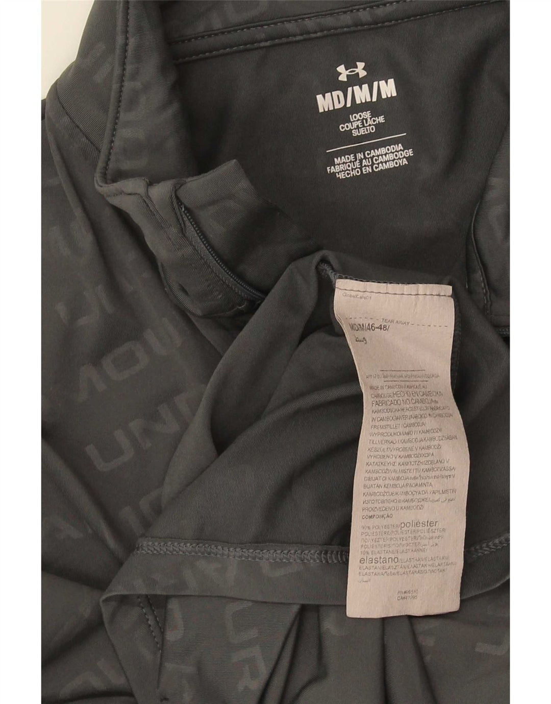 Under Armour Haut de Survêtement Graphic Zip Neck Homme Gris Moyen Polyester
