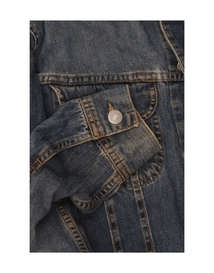 SISLEY Veste en Jean Femme UK 10 Petit Bleu Coton