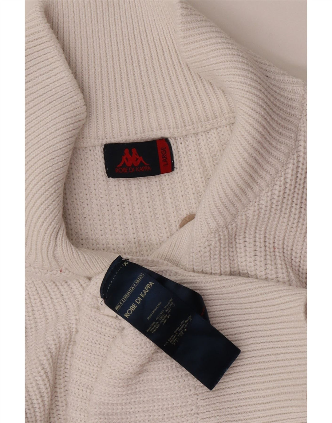 Kappa Pull à col boutonné pour femme UK 16 Grand coton blanc