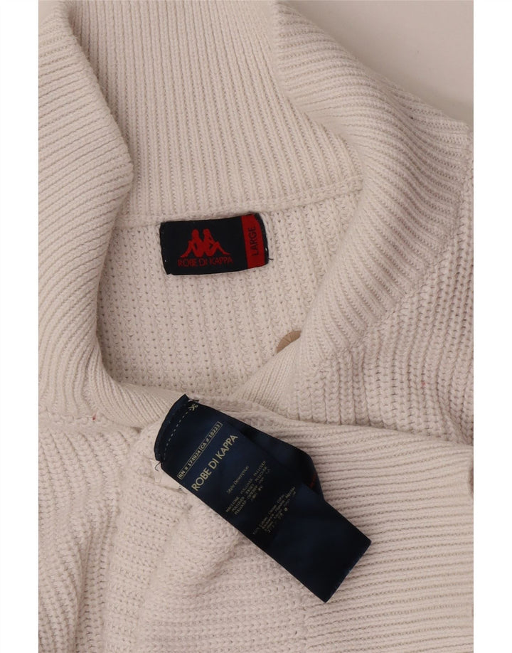 Kappa Pull à col boutonné pour femme UK 16 Grand coton blanc