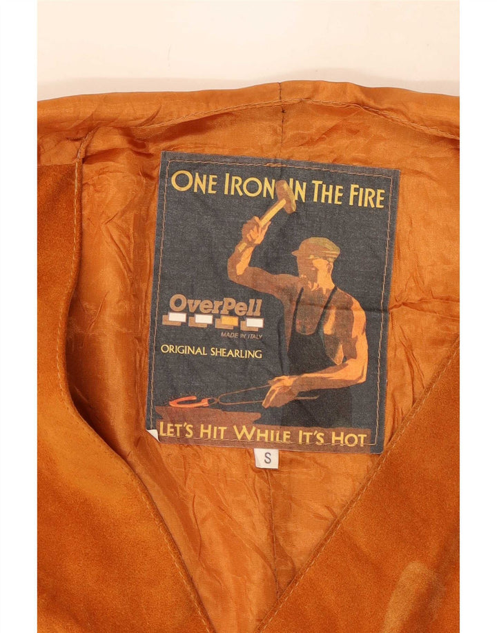 gilet en daim vintage pour hommes petit brun