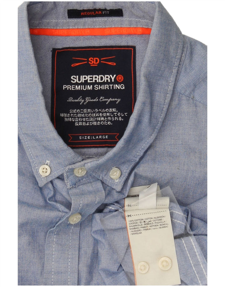 Superdry Chemise Regular Fit Homme Bleu Coton