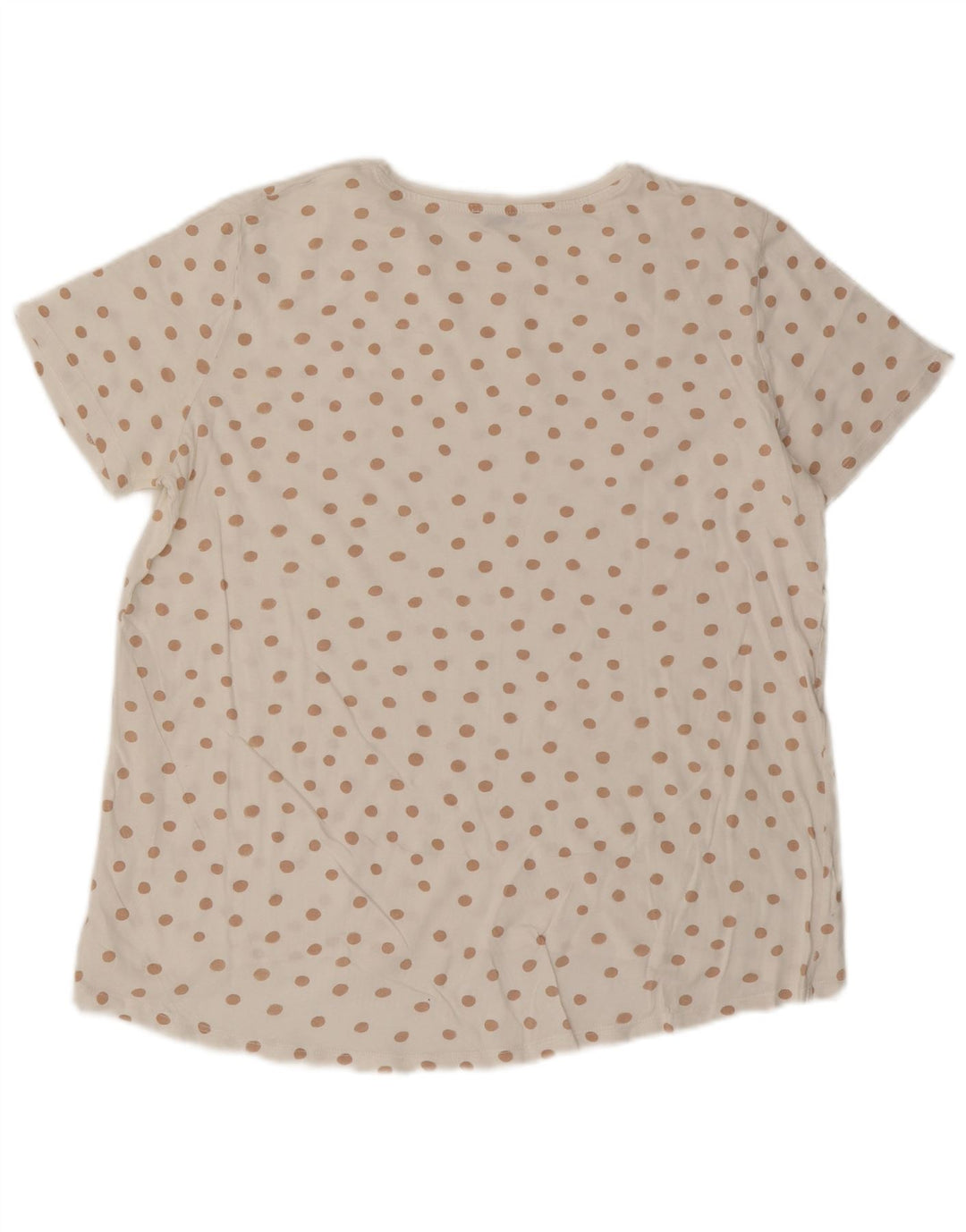 ZARA Femme T-Shirt Top UK 16 Grand Pois Blanc