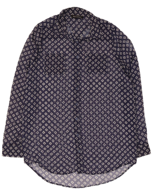 Best Company Chemisier long transparent pour femme UK 10 Petit Bleu marine