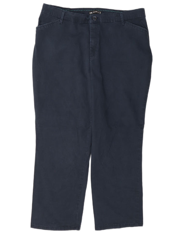 Lee Pantalon décontracté coupe décontractée pour femme US 18 2XL W38 L28 Bleu marine Coton