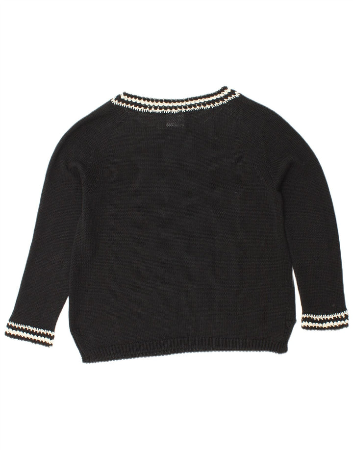 MAX MARA Pull court à col bateau pour femme UK 10 Petit Noir