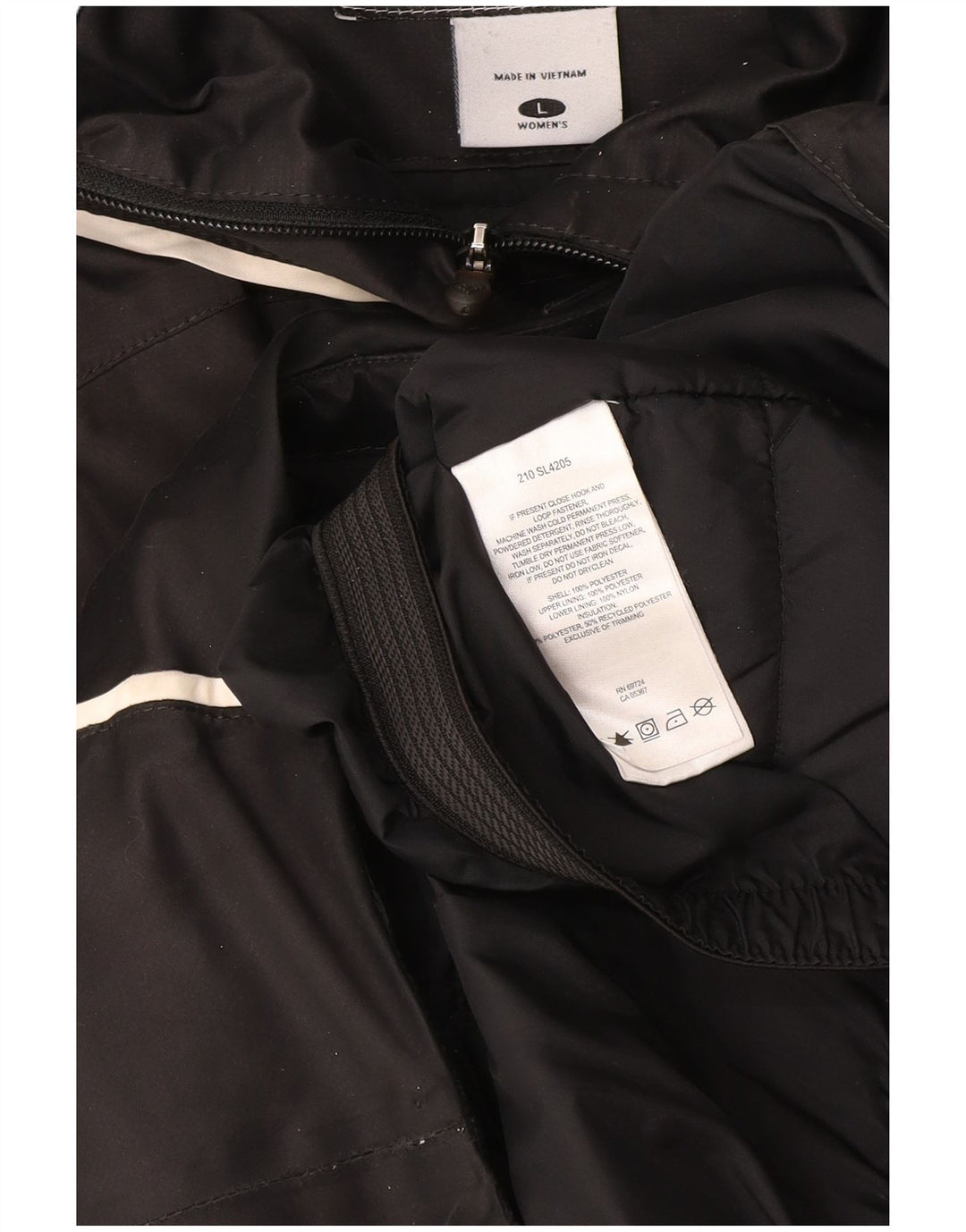 Columbia Veste coupe-vent à capuche pour femme UK 16 Large Noir Polyester