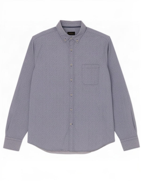 Massimo Dutti Chemise Homme XL Bleu Rayure Coton