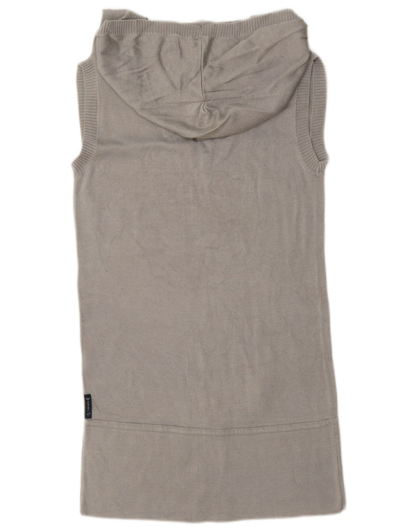 Armani Jeans Débardeur à capuche long pour femme UK 10 Petit coton gris