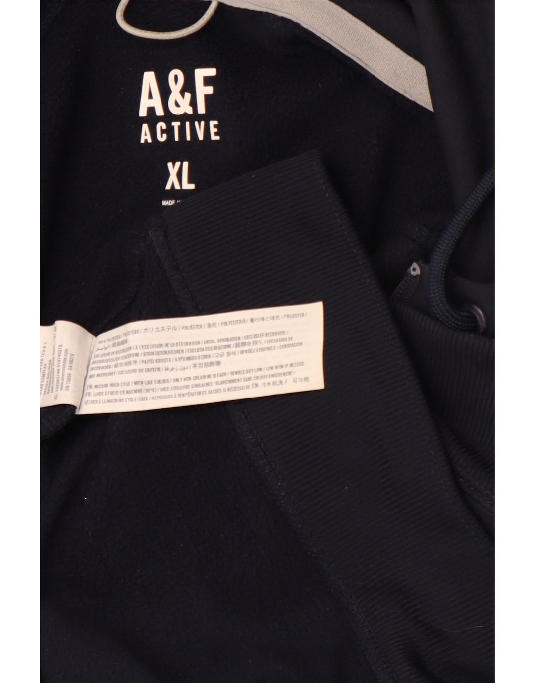 ABERCROMBIE & FITCH Pull à capuche zippé pour homme XL Bleu marine Polyester