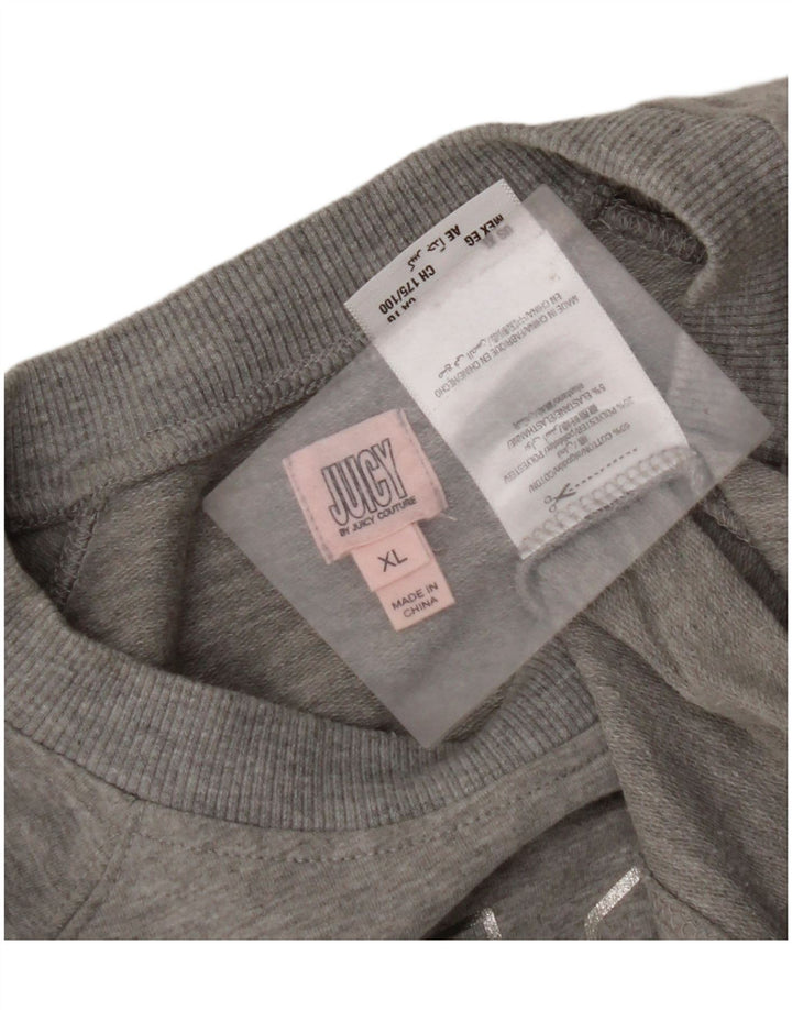 JUICY COUTURE Sweat-shirt graphique pour femme UK 18 XL Coton gris