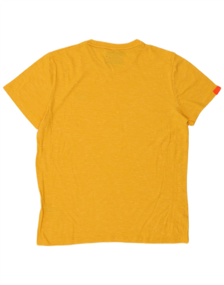 SUPERDRY T-Shirt Homme Top XL Jaune Moucheté Coton