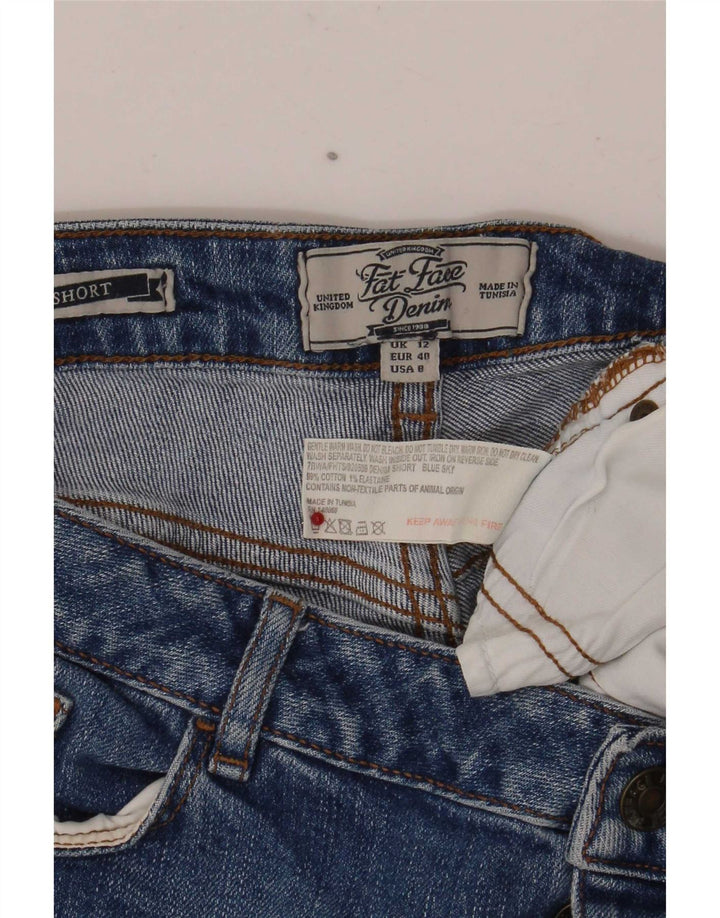 Fat Face Short en jean pour femme UK 12 Medium W32 Bleu Coton