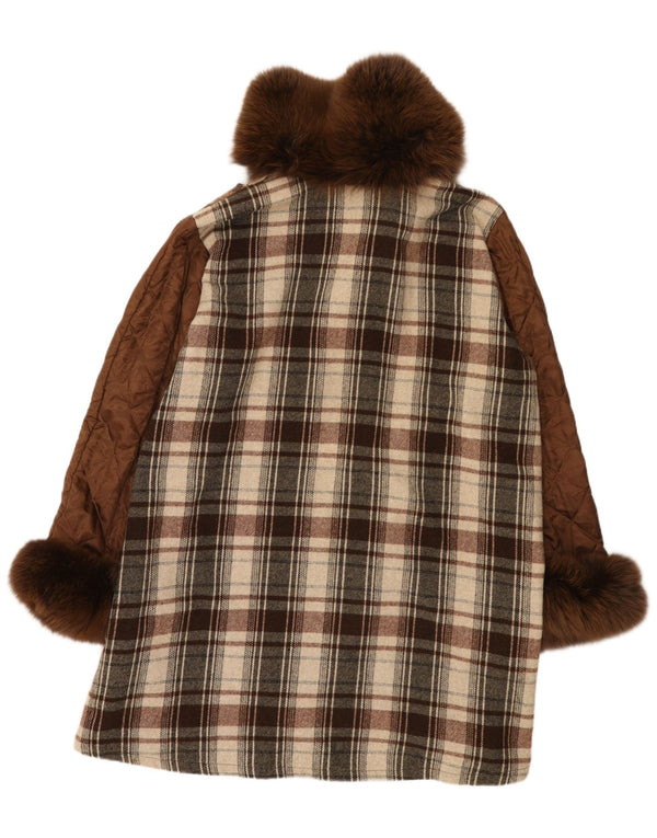 vintage Femmes Overcoat Overcoat EU 40 Medium Brown Check