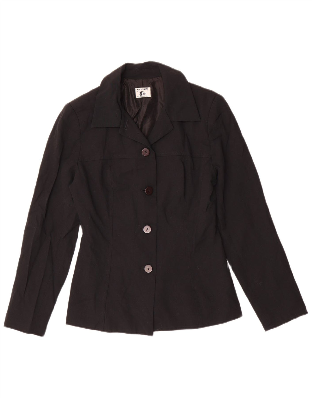 vintage Femmes 4 Bouton Blazer Veste UK 10 Petit Noir