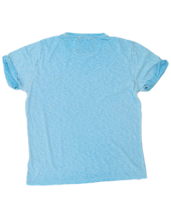 Superdry T-Shirt Top XL Bleu Moucheté Coton Homme