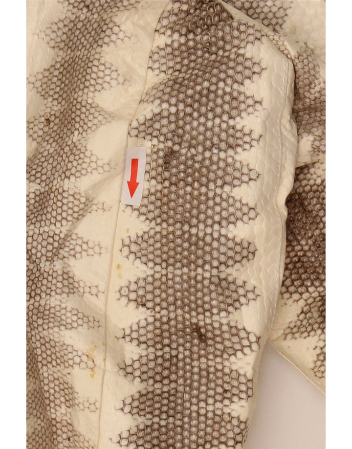 Lee Sands Veste en cuir pour homme UK 40 Grand imprimé animal beige