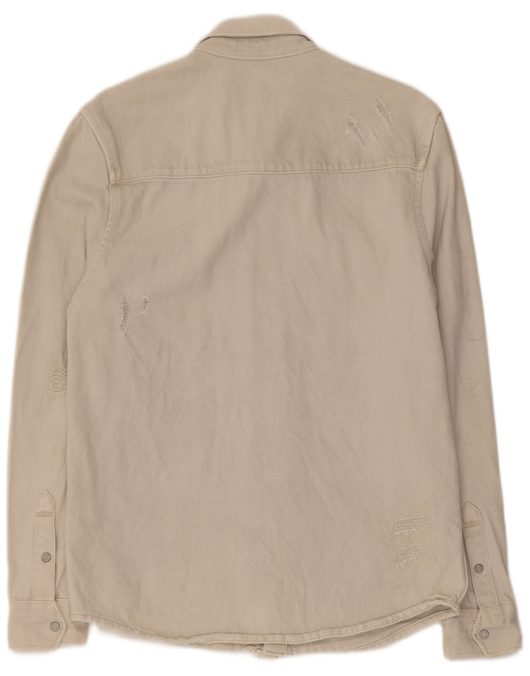 Zara Femme Chemise En Jean Coupe Décontractée Petit Coton Beige