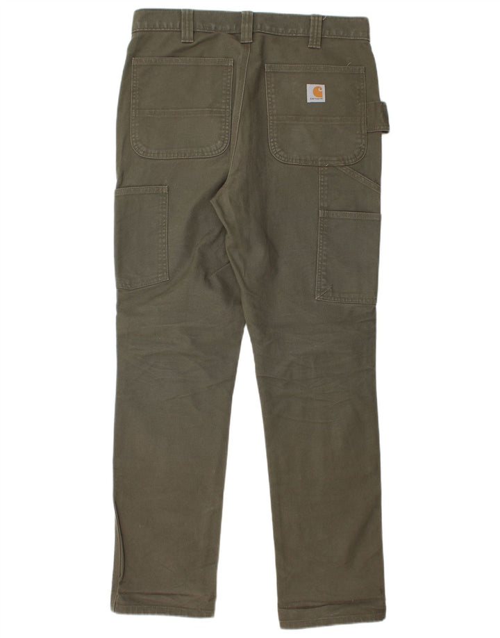 CARHARTT Pantalon Cargo Droit Homme W32 L32 Kaki Coton