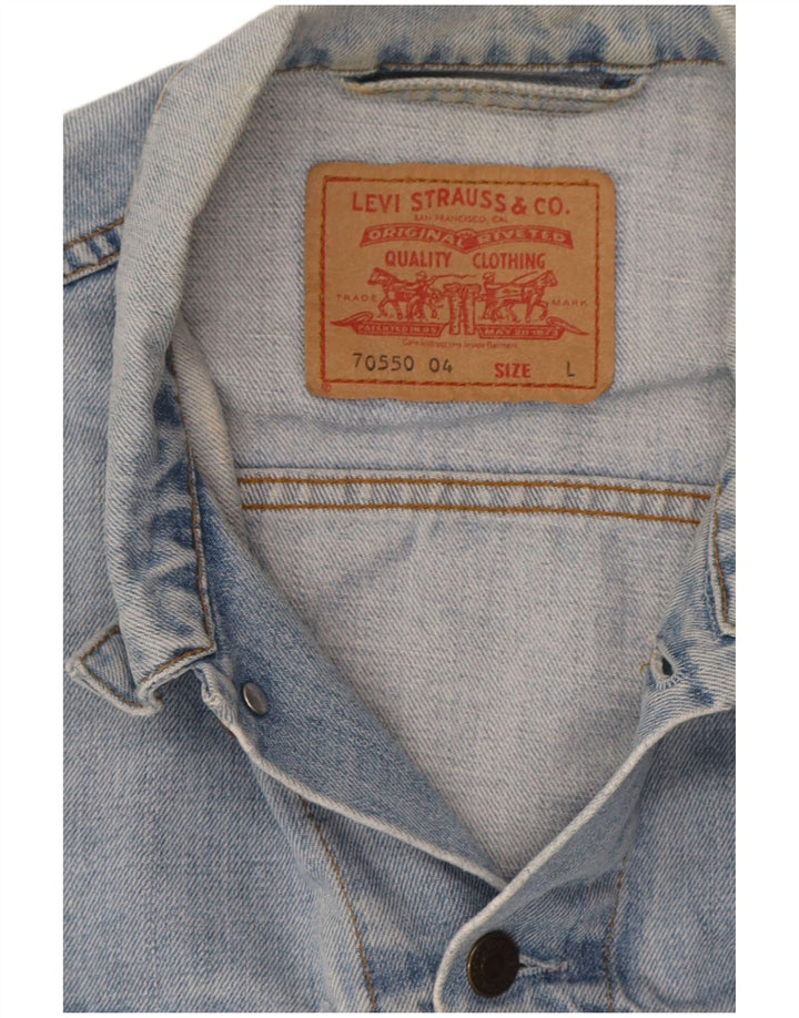 Levi's Veste en jean pour homme UK 40 Large Bleu Coton