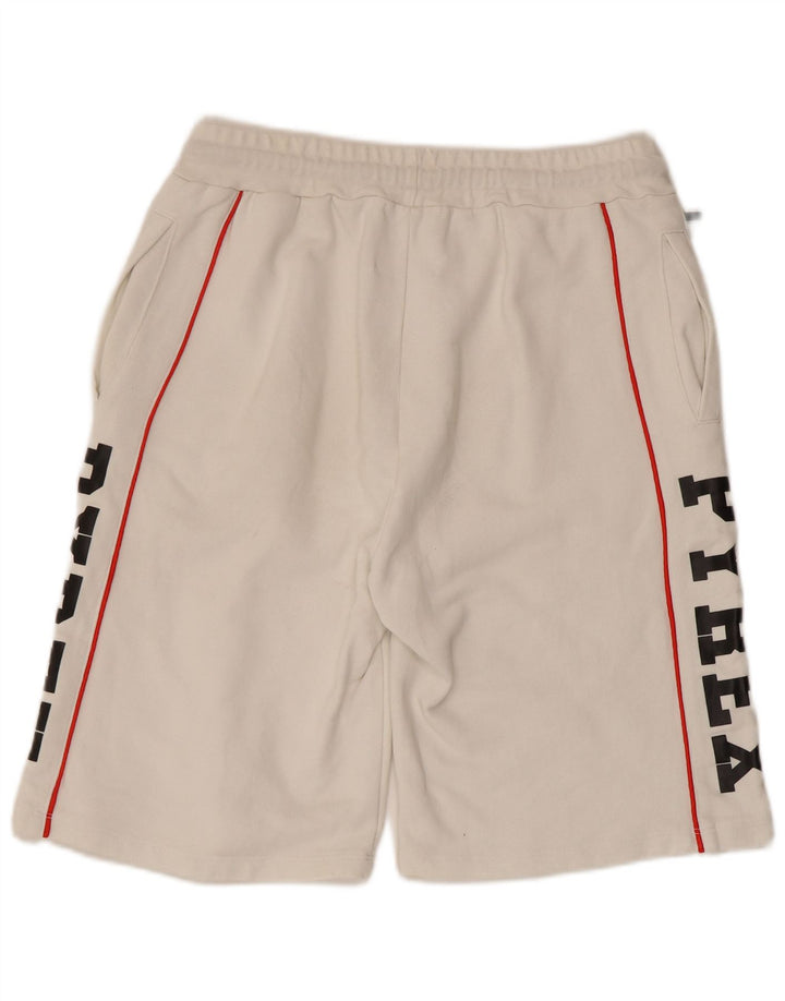 PYREX Short de Sport Graphique Homme Coton Blanc Moyen