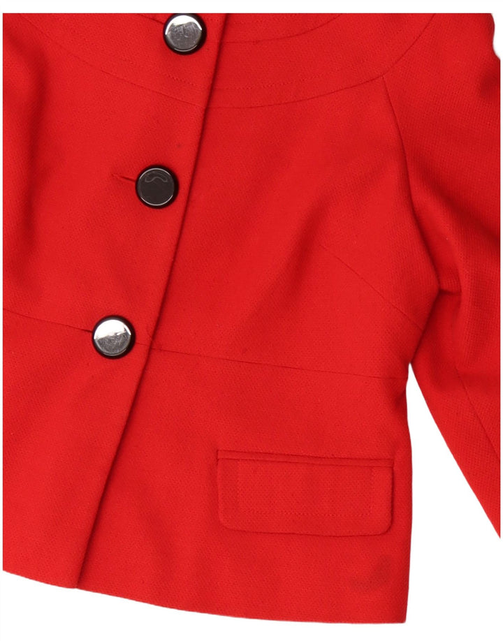 Laura Ashley Veste blazer à 3 boutons pour femme UK 16 Large Rouge Polyester