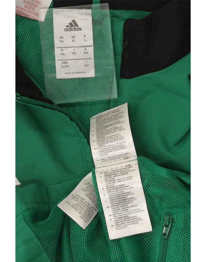 Adidas Veste de Survêtement Garçon 13-14 Ans XL Vert Colorblock Polyester