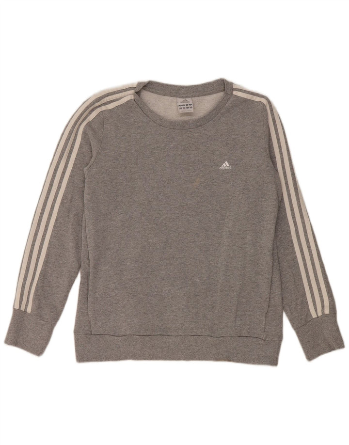 Adidas Sweat-shirt pour femme UK 12/14 Gris moyen en coton