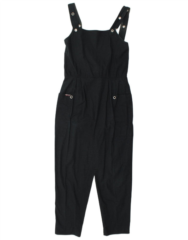 VINTAGE Pantalon Salopette Femme Petit W26 L23 Noir