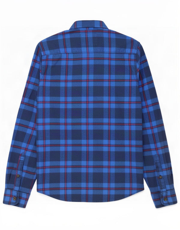 Hollister Chemise En Flanelle Homme Bleu Moyen Carreaux Coton