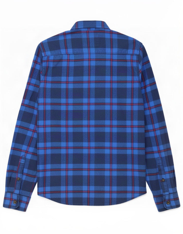 Hollister Chemise En Flanelle Homme Bleu Moyen Carreaux Coton
