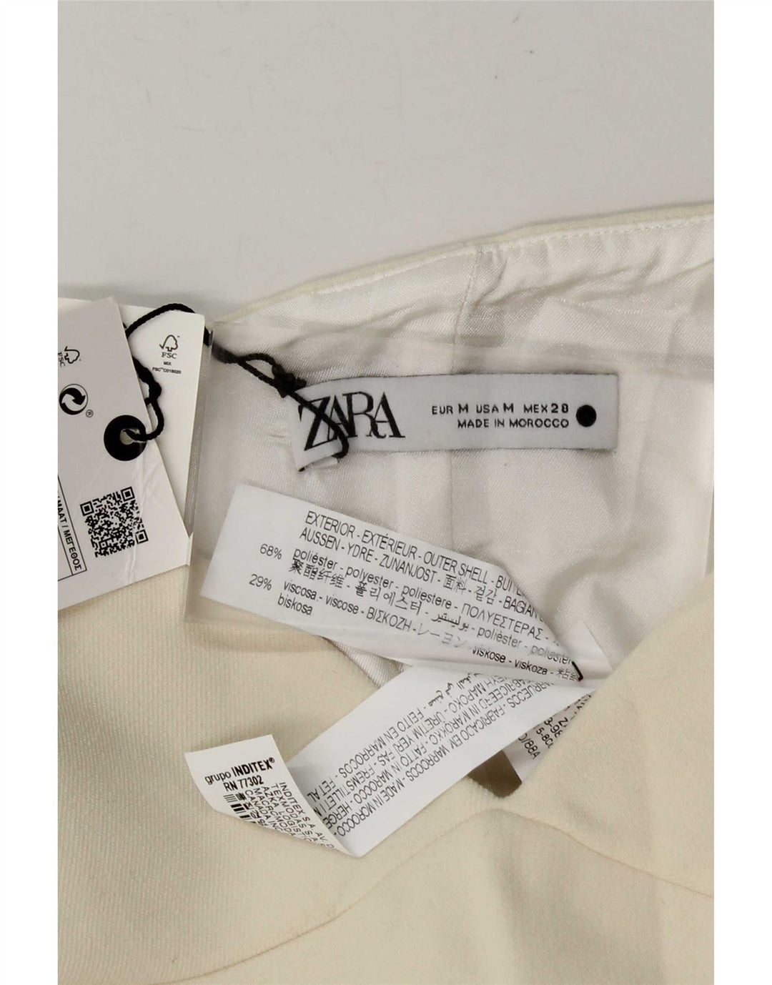 Zara Womens Crop Bustier Corset Top UK 12 Medium Off White Polyester