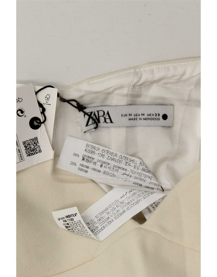 Zara Womens Crop Bustier Corset Top UK 12 Medium Off White Polyester