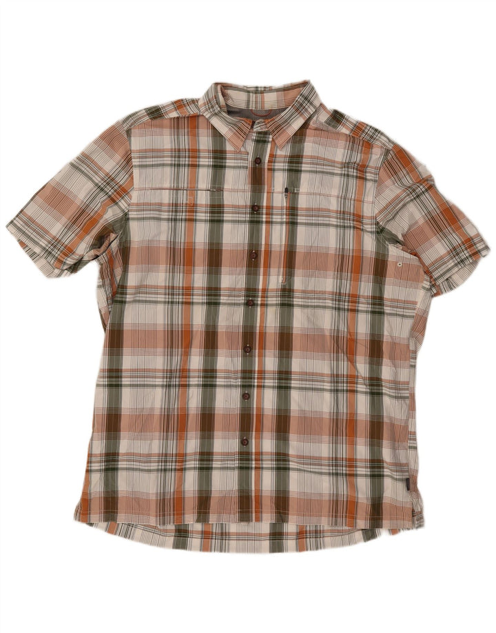 EDDIE BAUER Chemise à Manches Courtes Homme XL Carreaux Multicolores Polyester