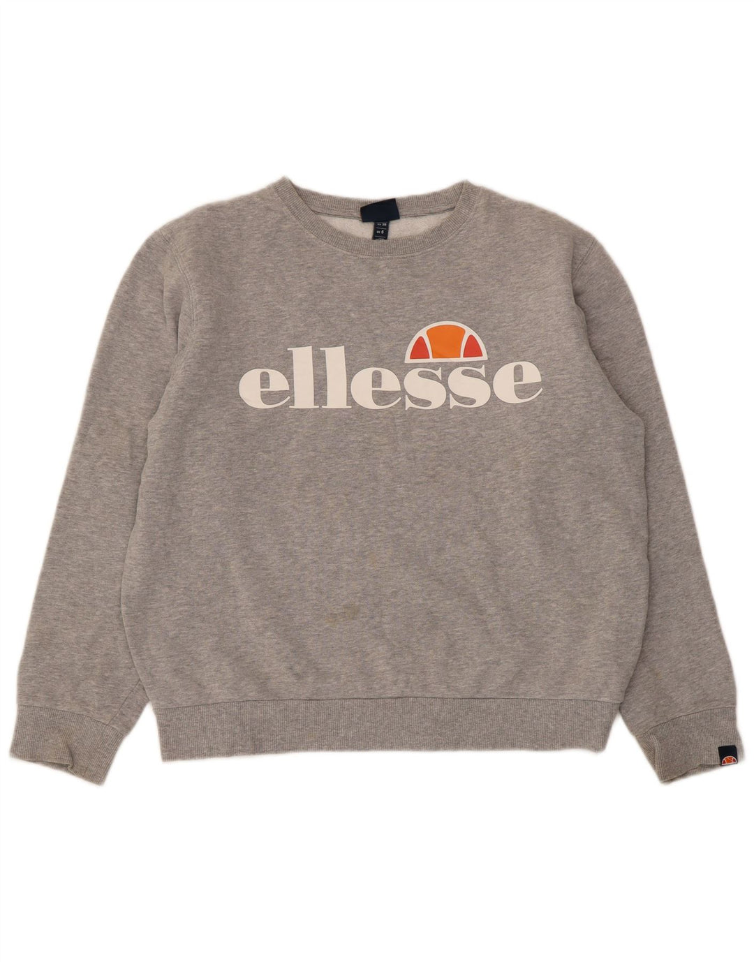 Ellesse Sweat-shirt surdimensionné graphique pour femme UK 10 Petit gris moucheté