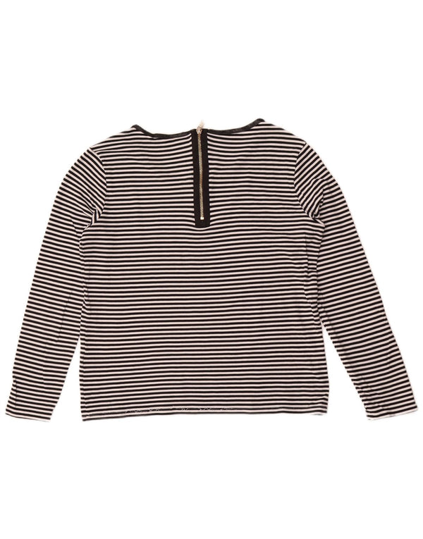 Hugo Boss Haut à manches longues pour femme UK 12 Medium Noir Rayé