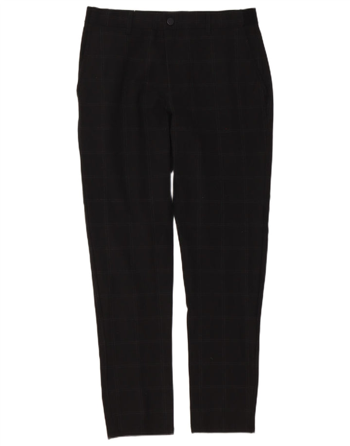 Zara Pantalon Chino Slim Homme Moyen W31 L30 Carreaux Noirs