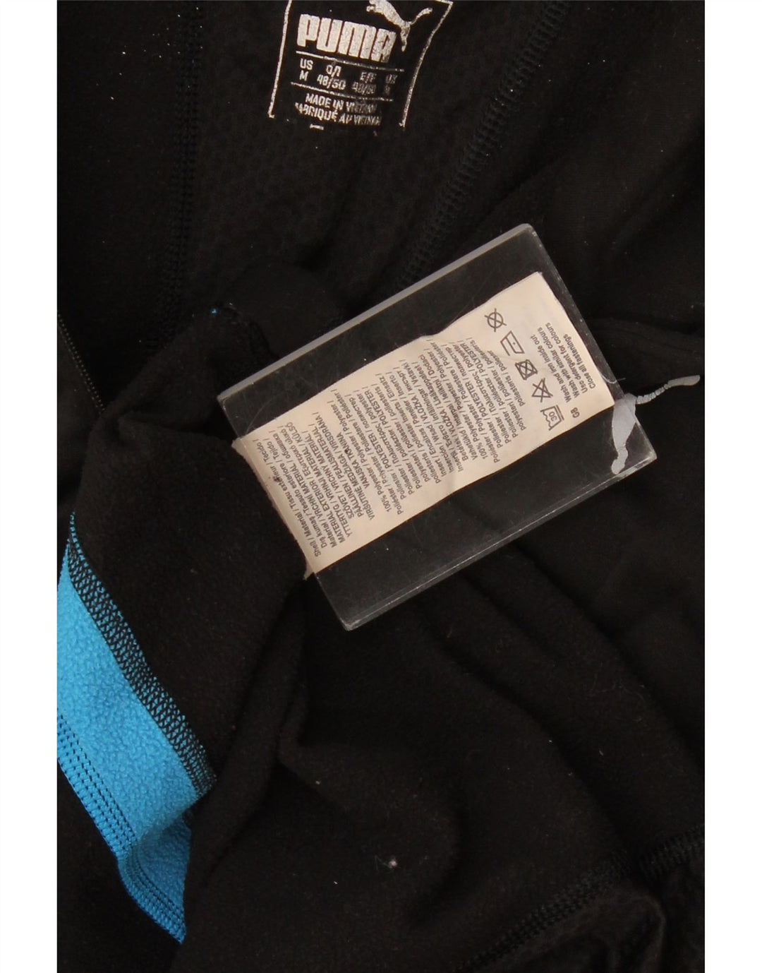 Puma Haut de survêtement à col zippé pour femme UK 14 Noir moyen Colourblock