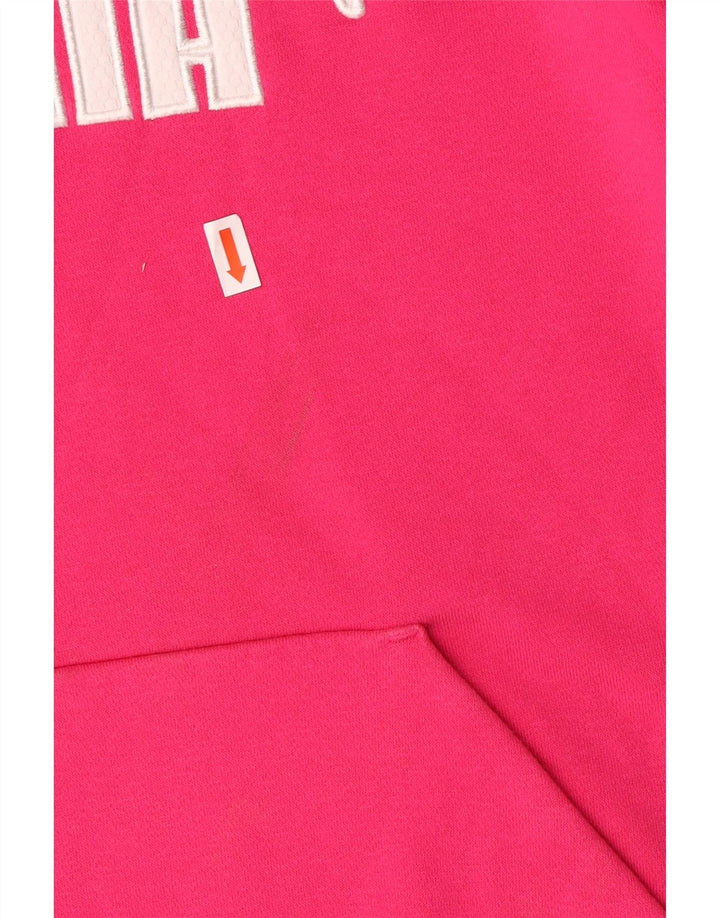 PUMA Pull à capuche graphique pour femme UK 10 Petit coton rose