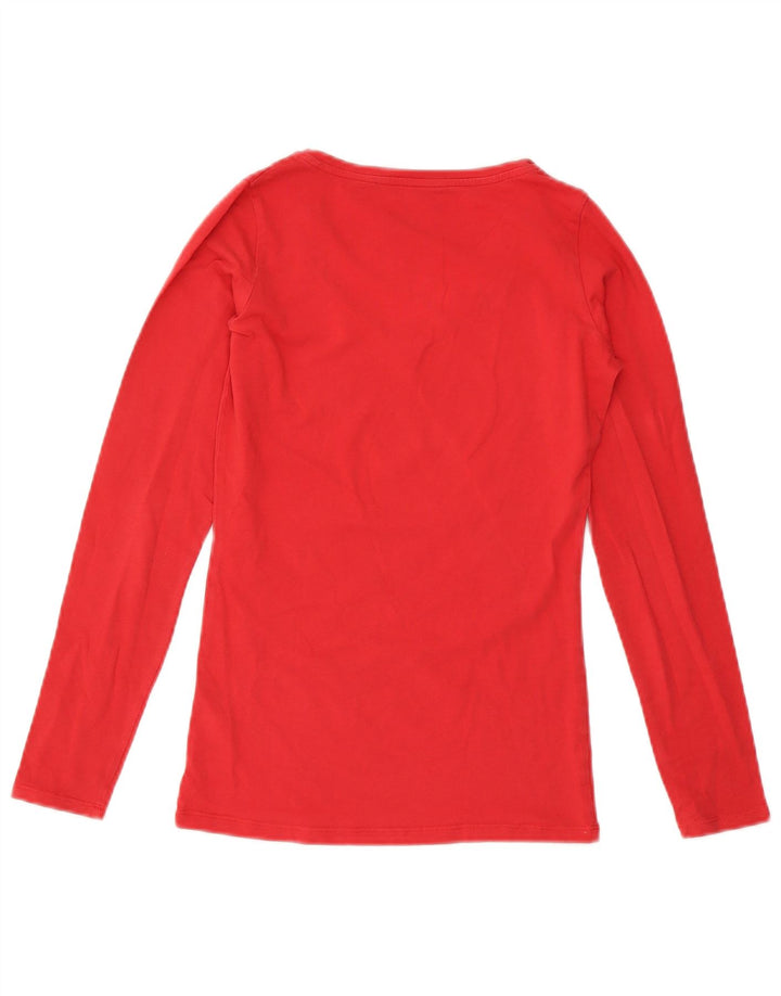 Guess Haut graphique à manches longues pour femme UK 8 Small Rouge Coton