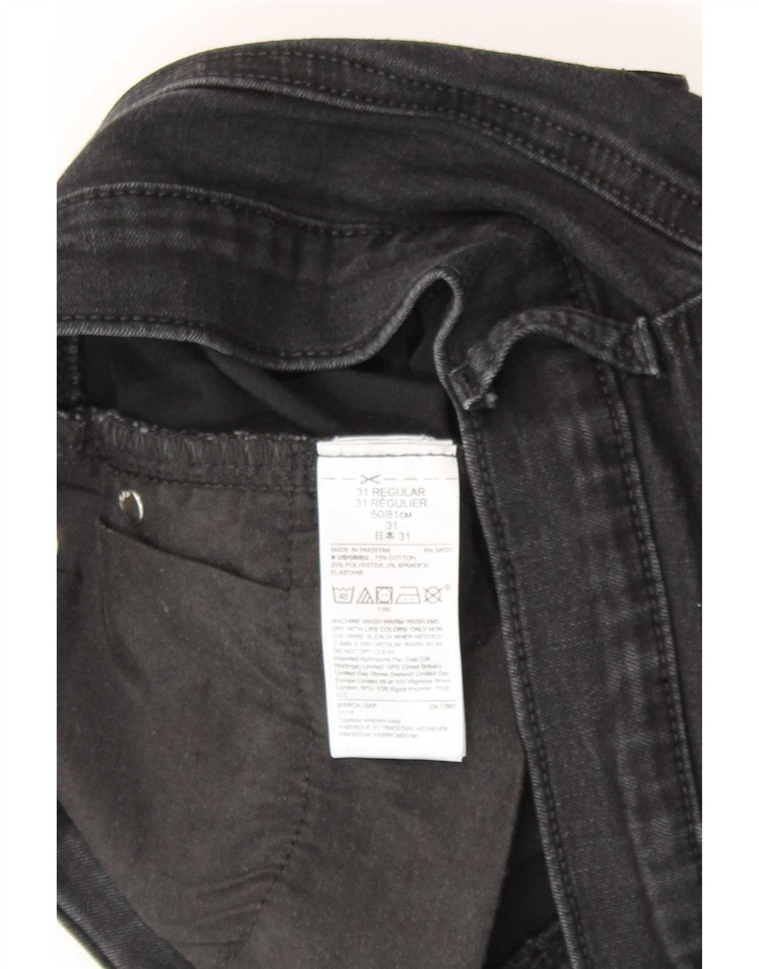 Gap Jean Droit Femme W31 L30 Noir Coton