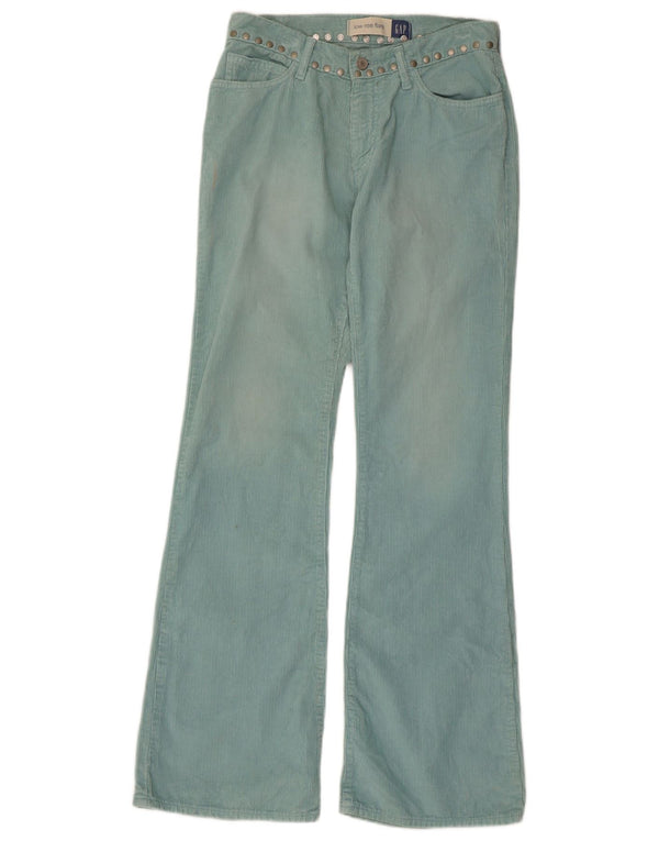 Gap Pantalon évasé taille basse en velours côtelé pour femme UK 10 Small W28 L31 Turquoise