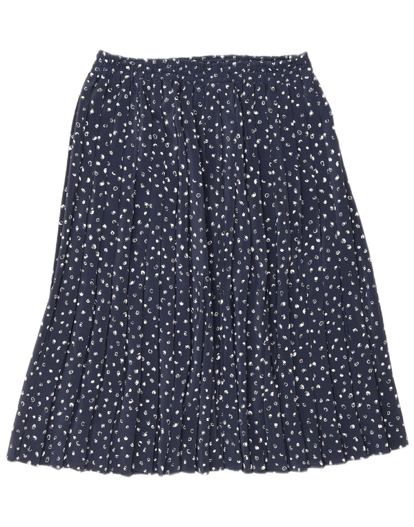 vintage Femmes Plissée A-Line Jupe W32 Grand Bleu Marine Repéré