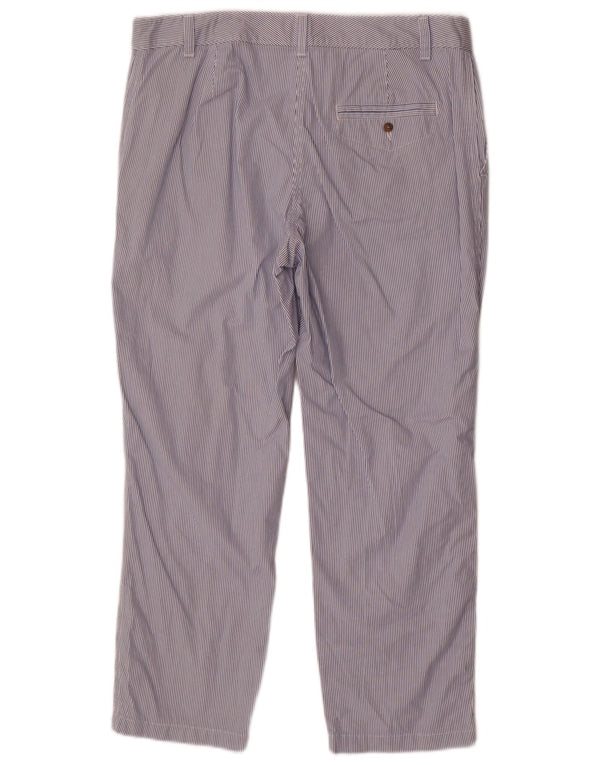 Marks & Spencer Pantalon chino pour femme UK 14 Large W34 L26 Bleu à fines rayures