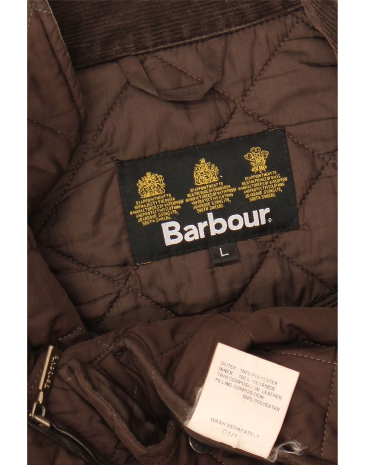 BARBOUR Veste matelassée pour homme UK 40 Large Marron Polyester