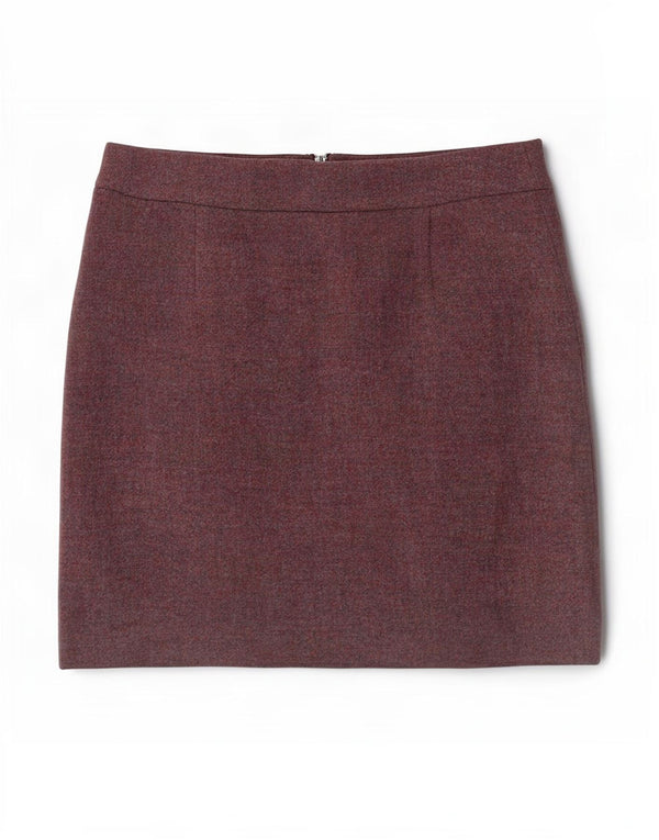 Joules Mini-jupe pour femme UK 12 Medium W30 Laine mouchetée violette